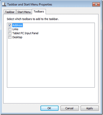 02 Add Address Toolbarto Taskbar