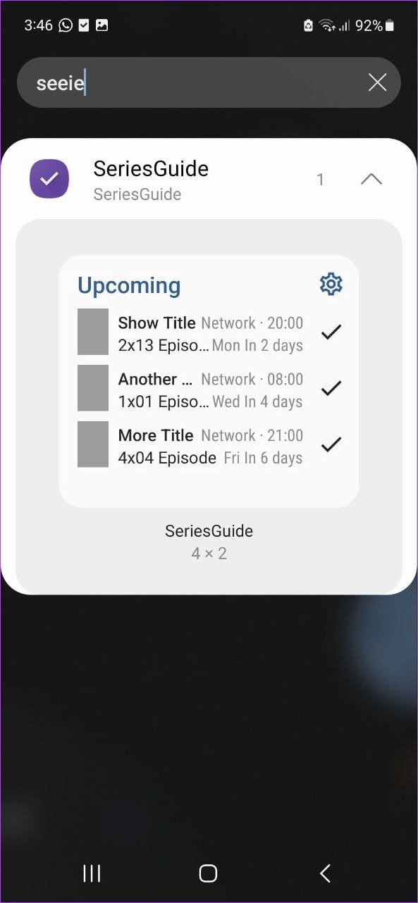 SeriesGuide: show manager Widget 1