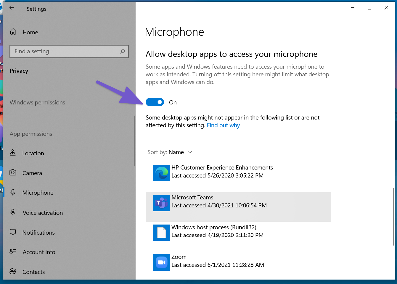 Allow microphone permission