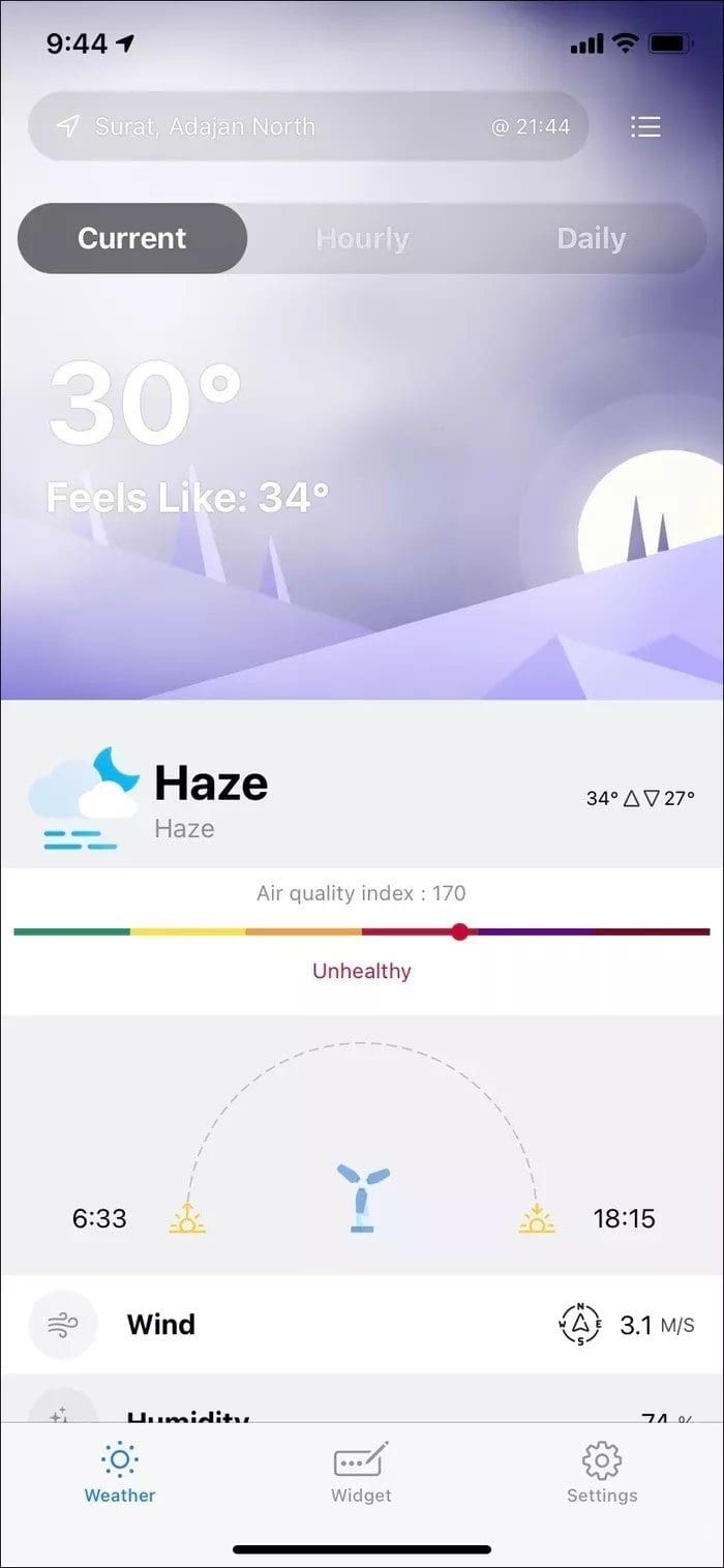 Hey weather app