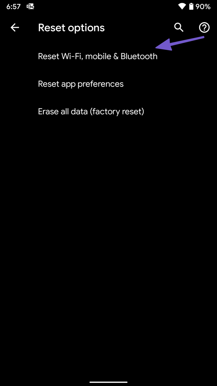 Reset network settings