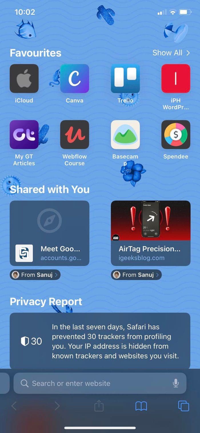 Shared with you in safari