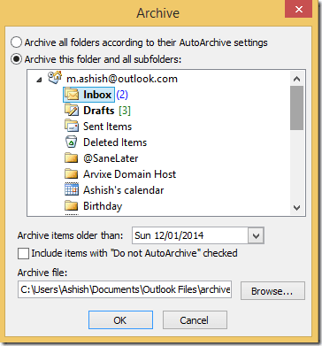 2 Archive Settings