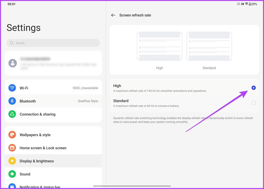 2. Change the Screen Refresh Rate Image 2