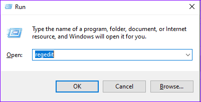 Run regedit