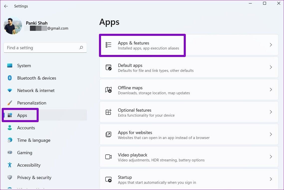 Settings App on Windows 11