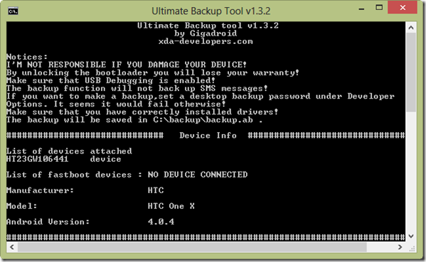 Ultimate Backup Tool Loading