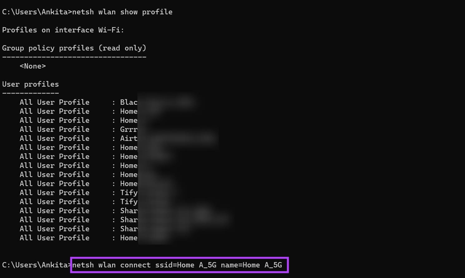 Write the command and press enter