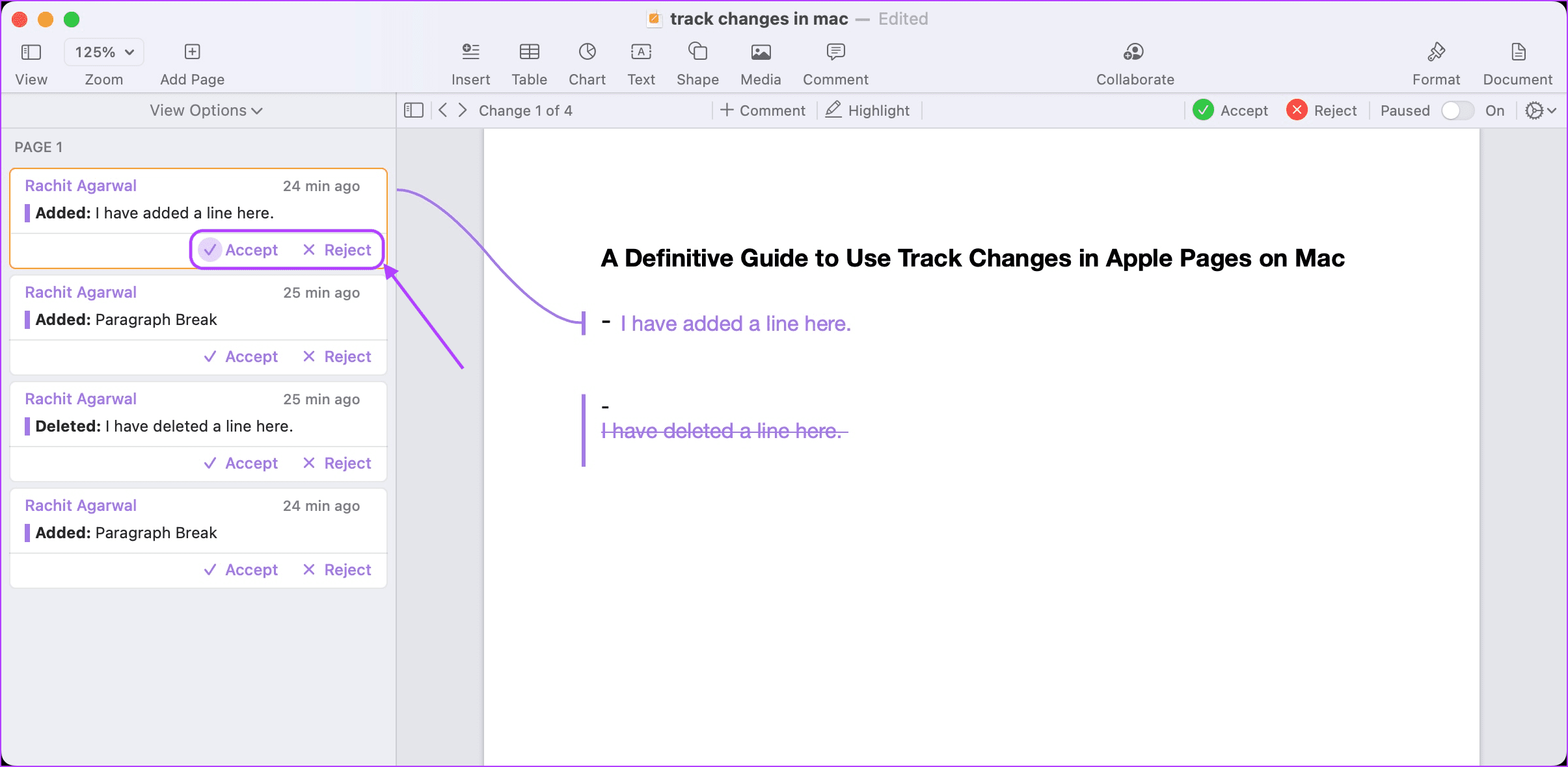 4. Accept or Reject Changes 4