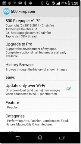 500 Firepaper Settings