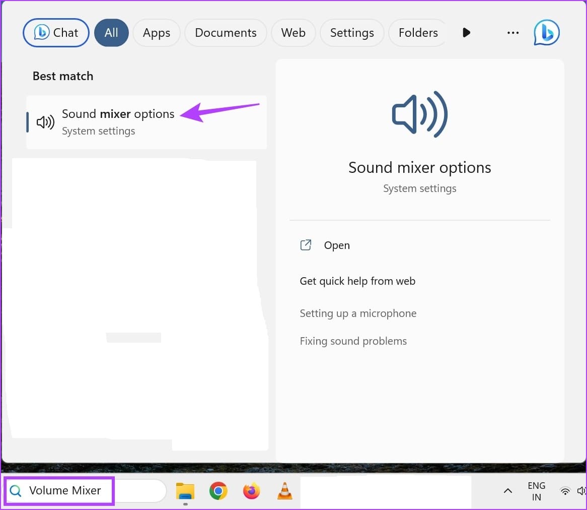 Open Volume Mixer using Search