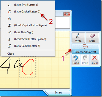 A04 Math Input Panel Correction