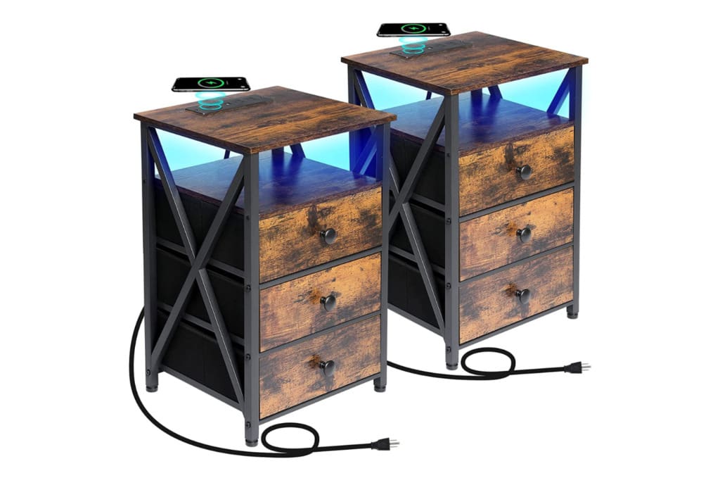 AMHANCIBLE LED Table nightstand