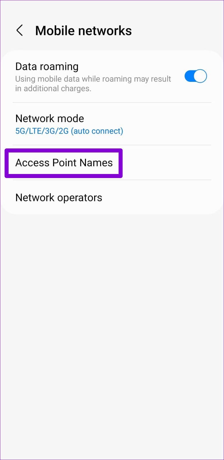 APN Settings on Android