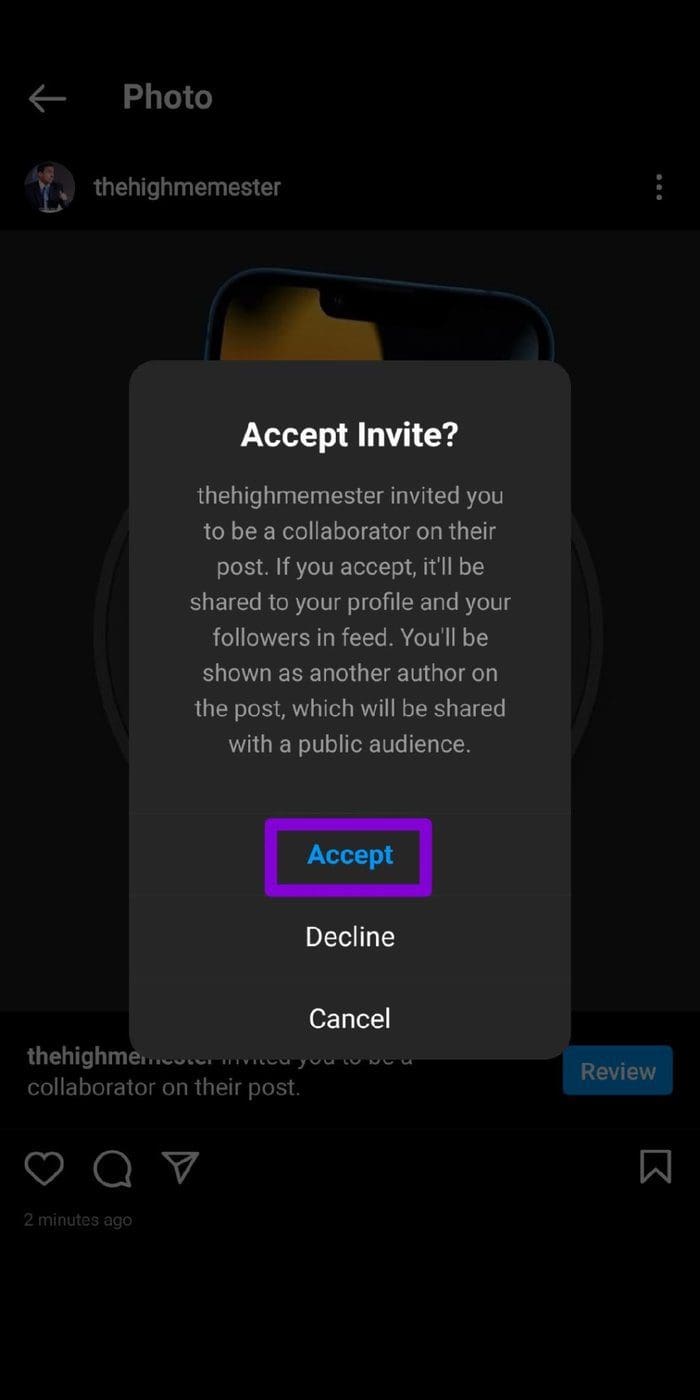 Accept Collab Request