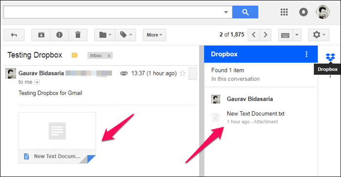 Access And Use Dropbox From Gmail 11