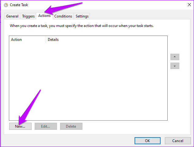 Action Tab Task Scheduler