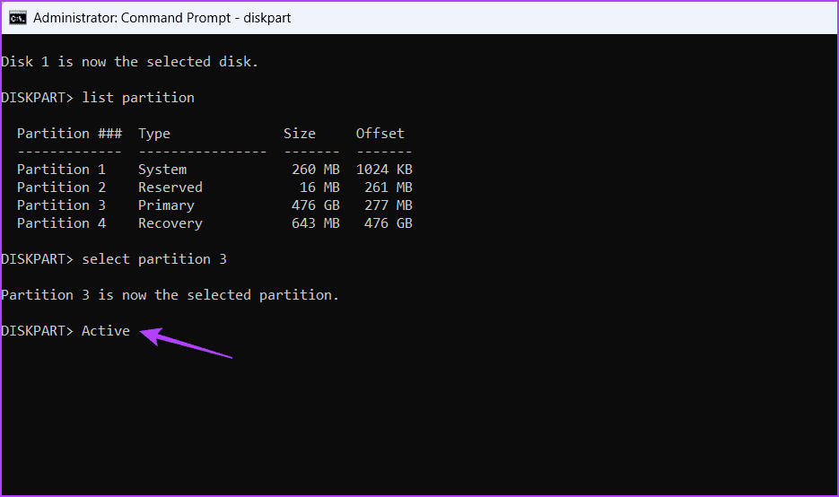 Active cmd in Command Prompt