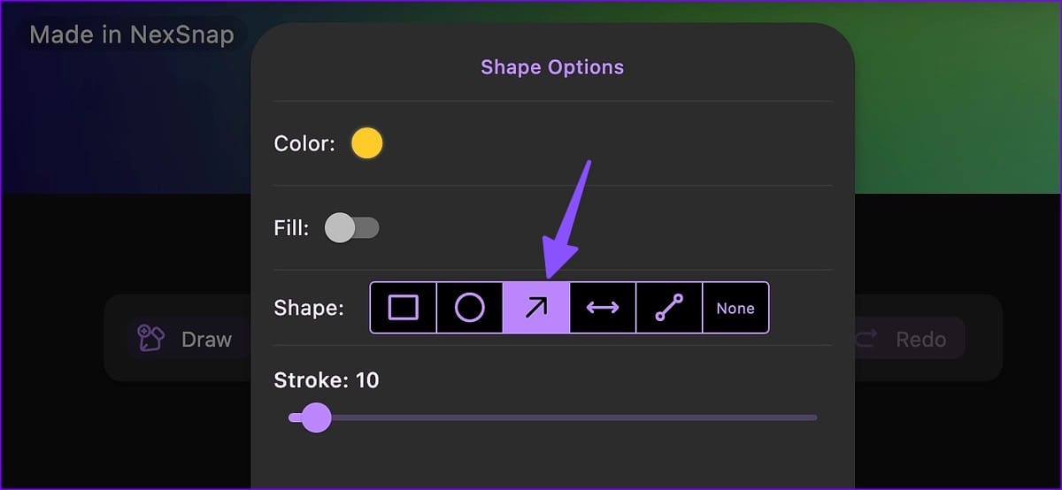 add an arrow