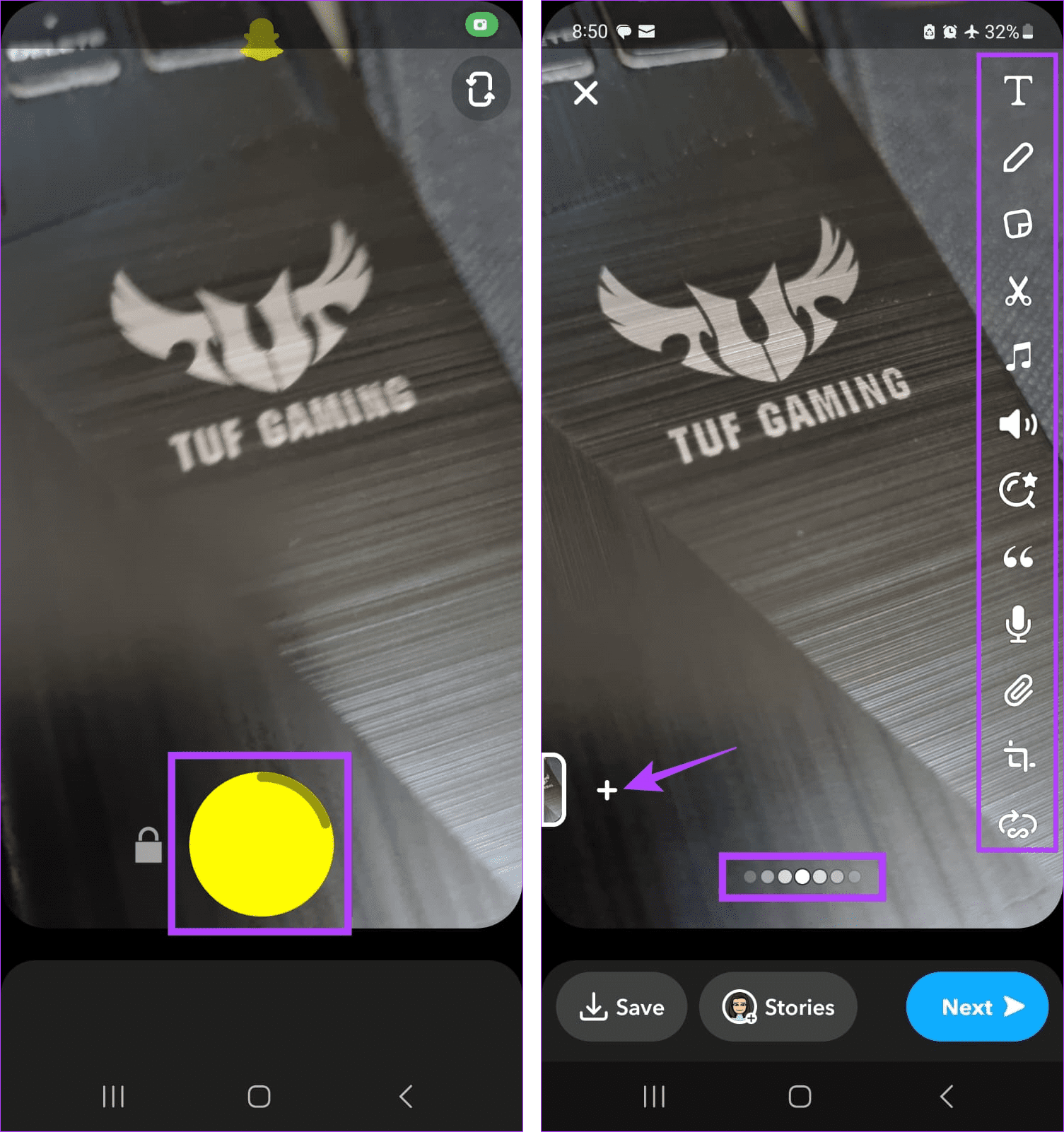 Record and edit your Snapchat story
