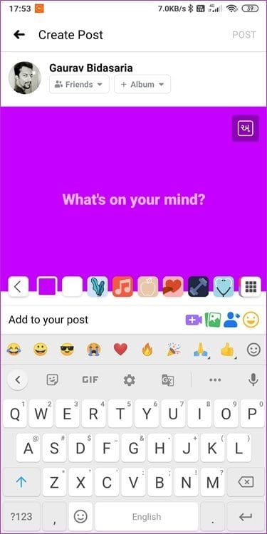 Add Custom Backgrounds to a Facebook Post 11