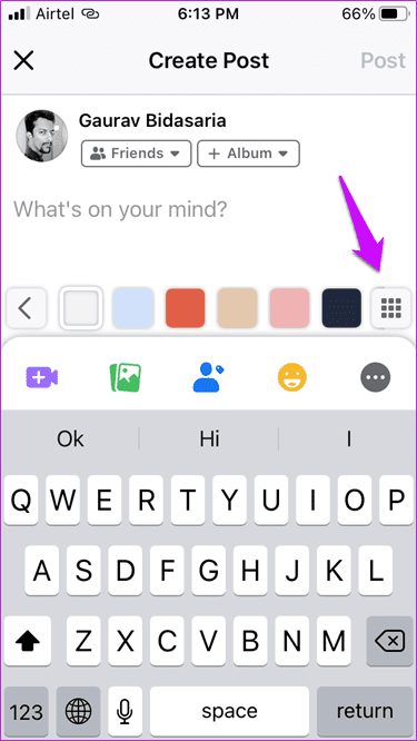 Add Custom Backgrounds to a Facebook Post 15