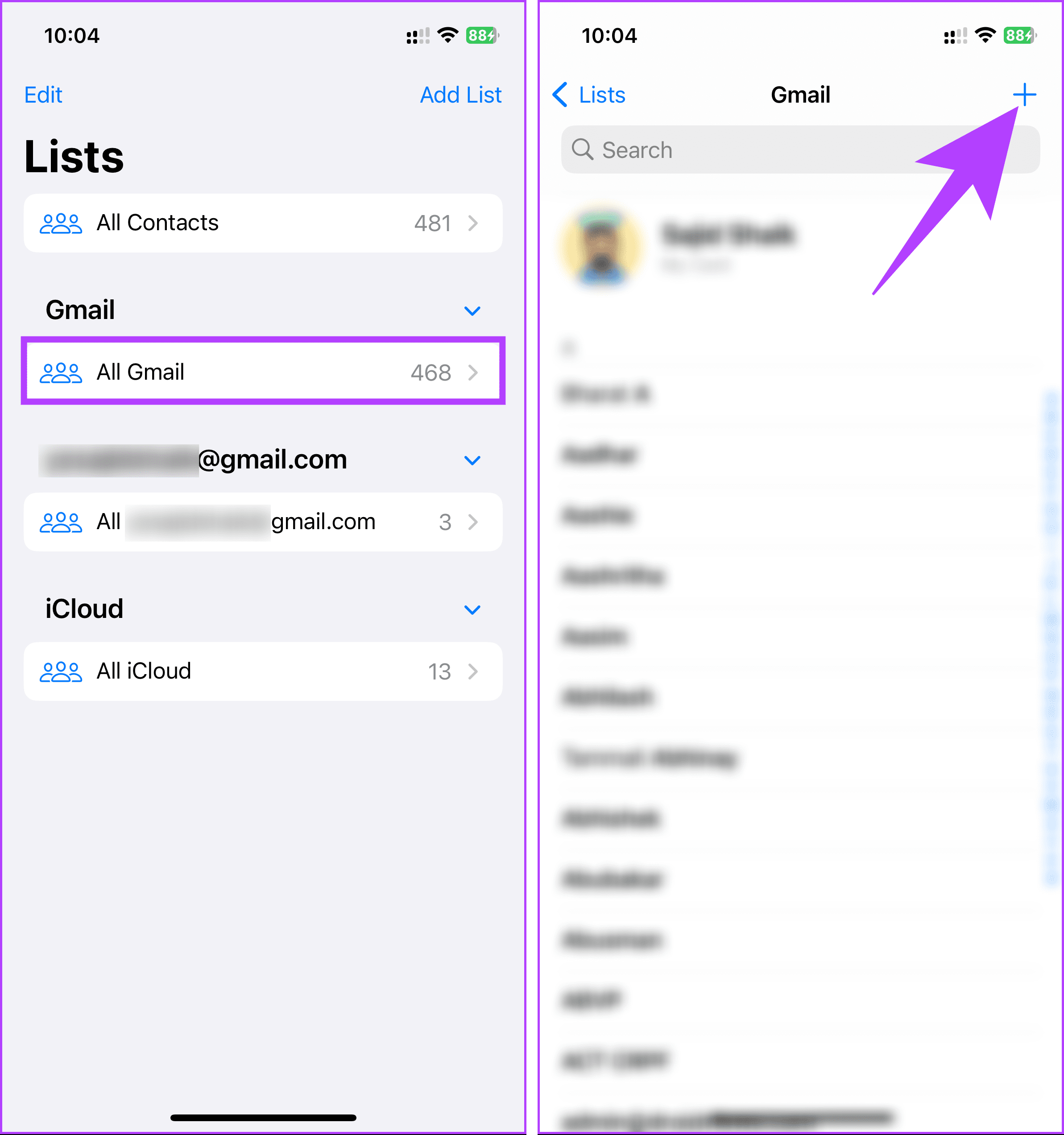 add your new contacts
