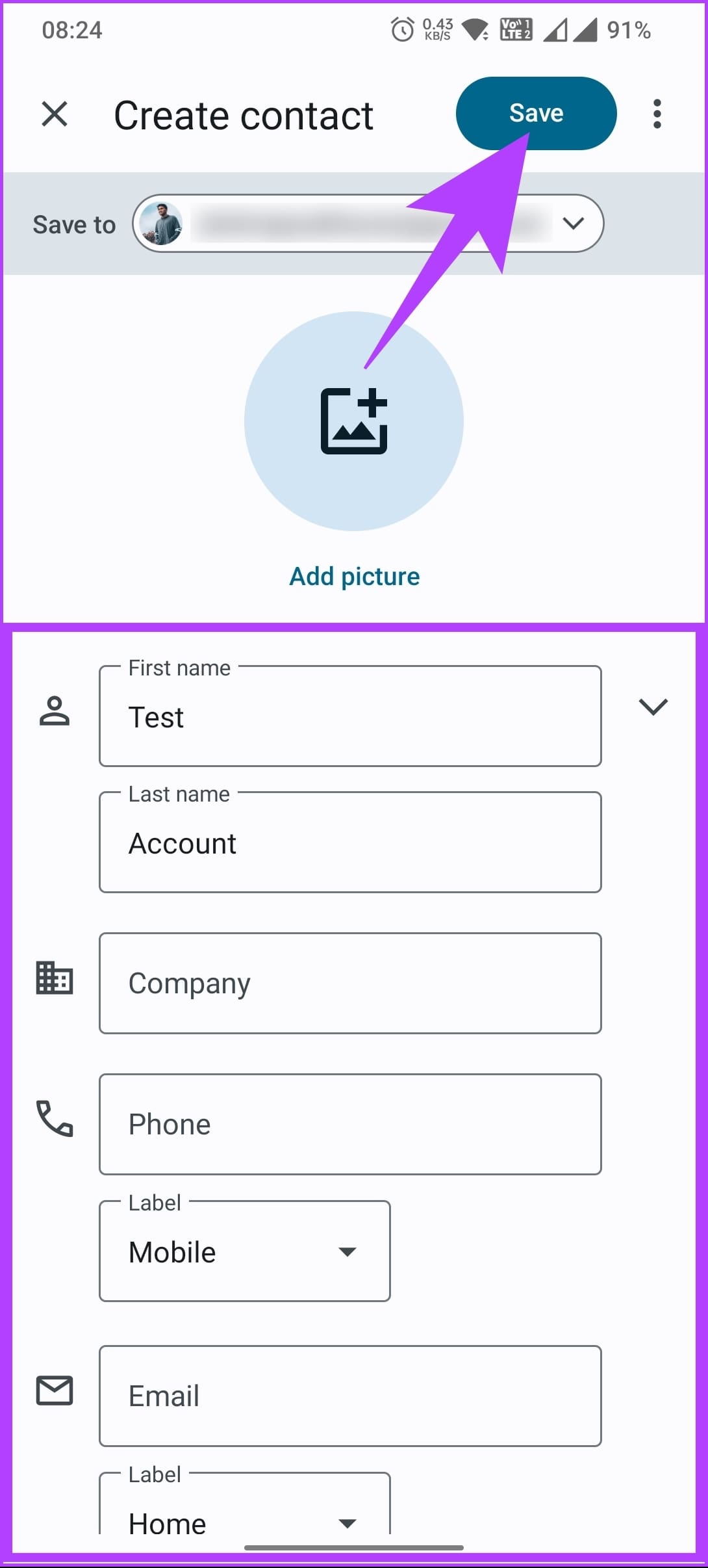 tap Save in the top navigation bar