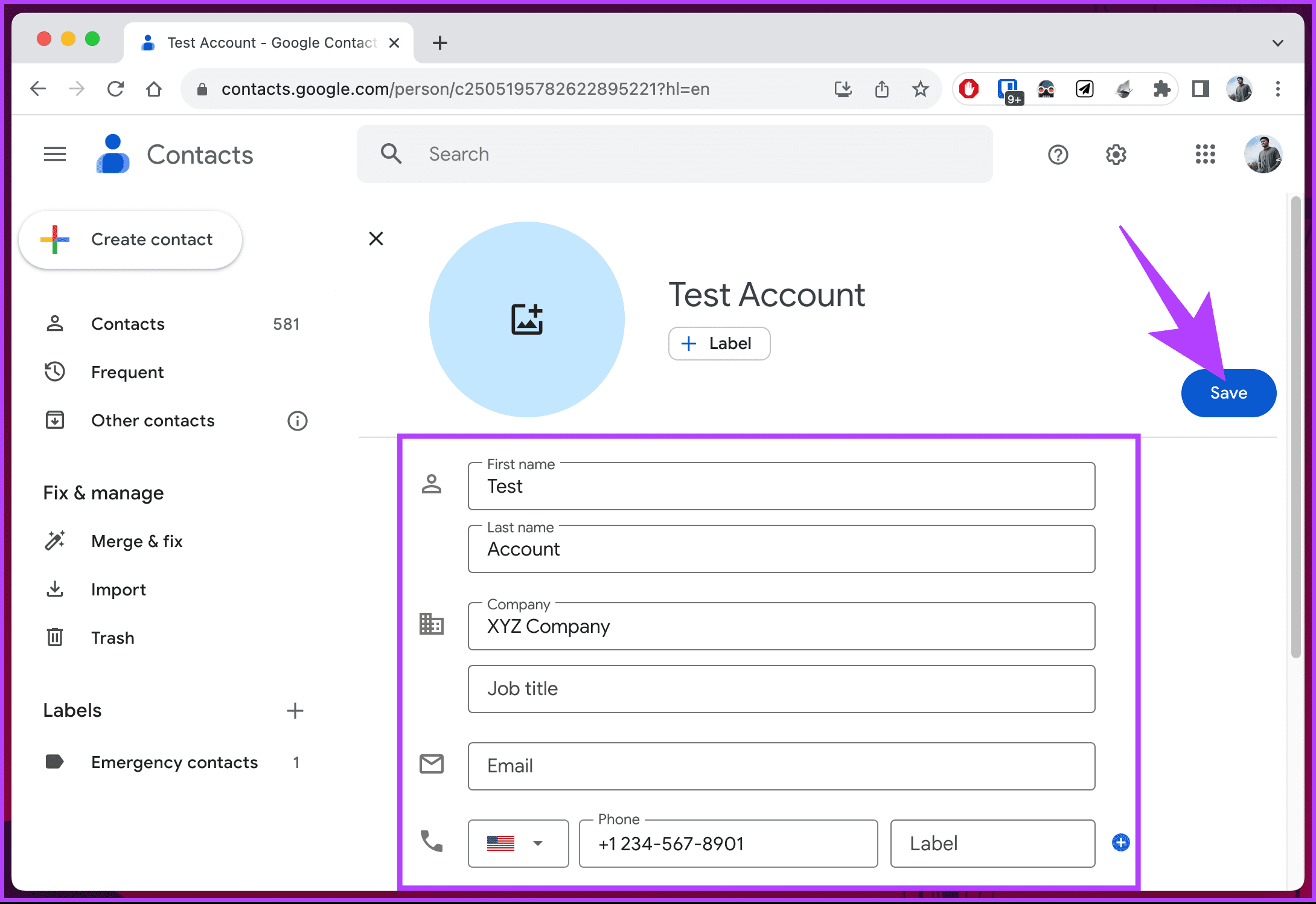 hit Save at the top-right corner