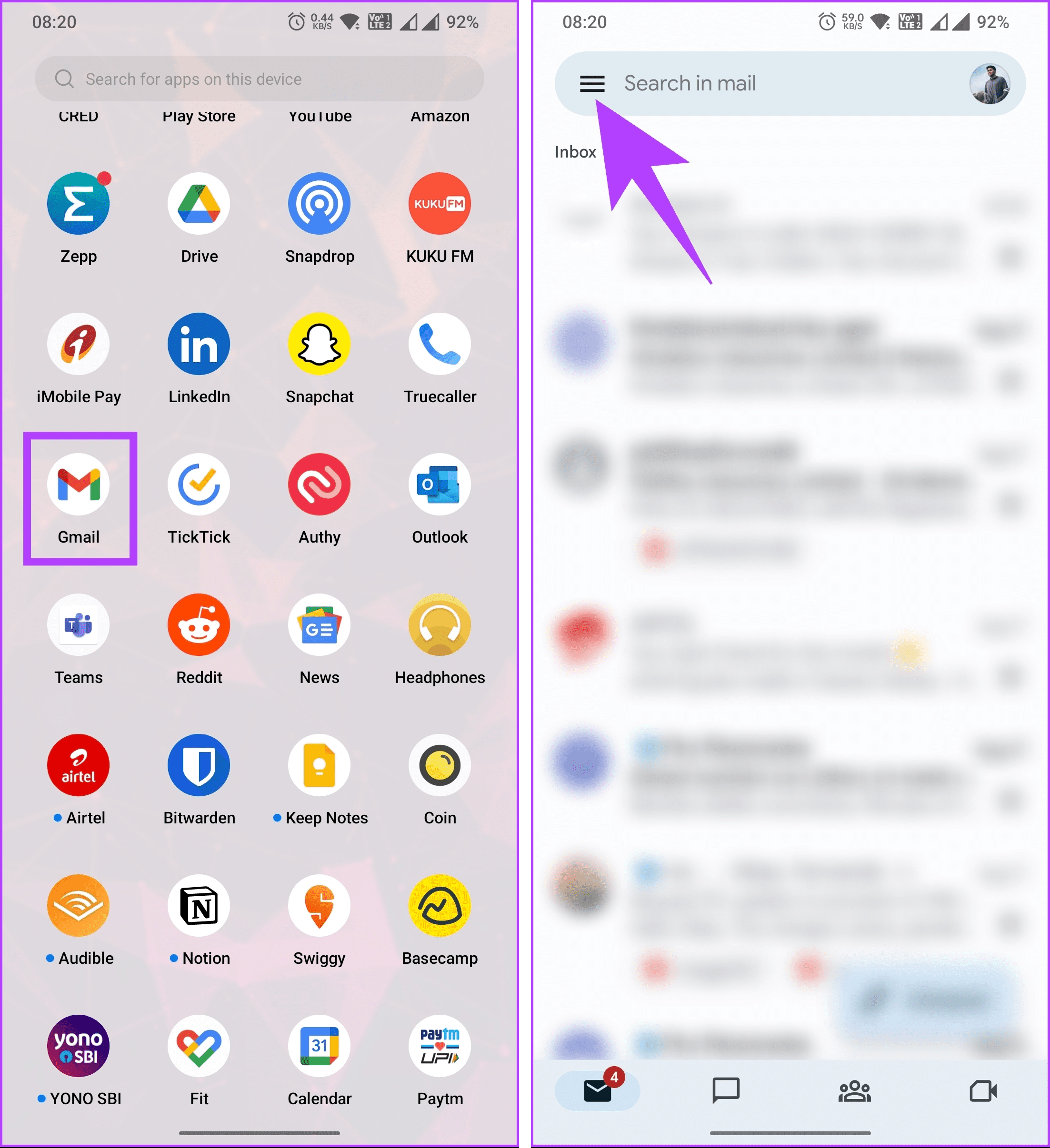 Launch the Gmail app