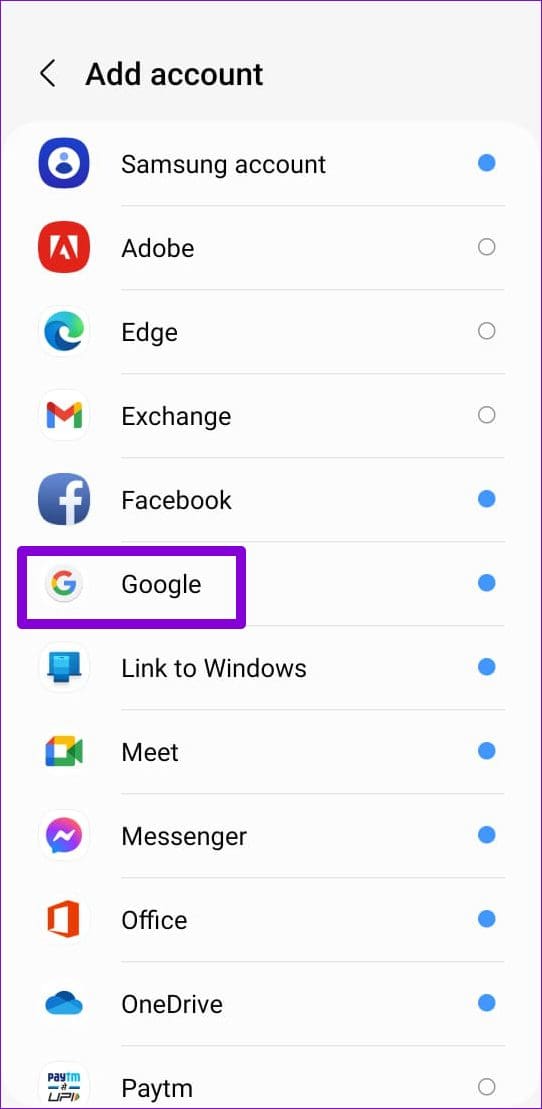 Add Google Account on Android