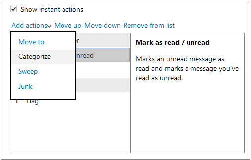 Add Instant Actions