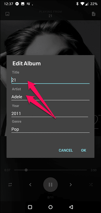 Add Lyrics In Black Player Music Player 6