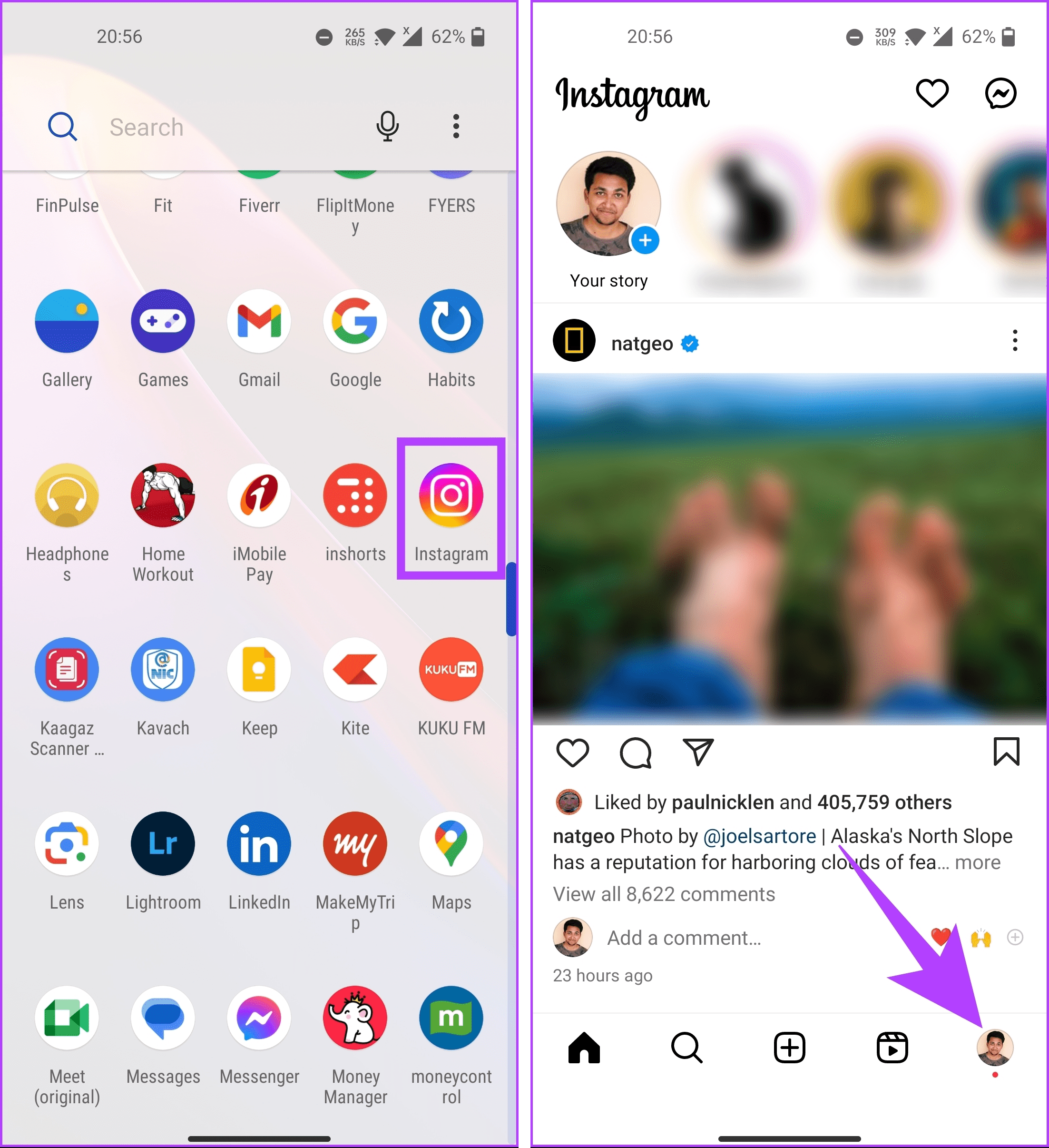 go to your Profile 
