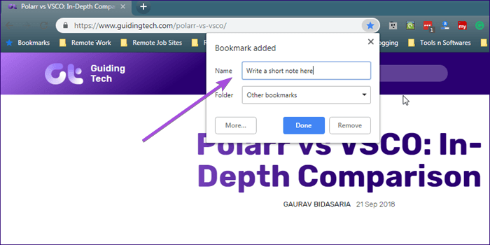 Add Notes To Bookmarks In Chrome Browser 11