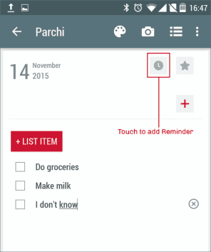 Add Reminder Parchi