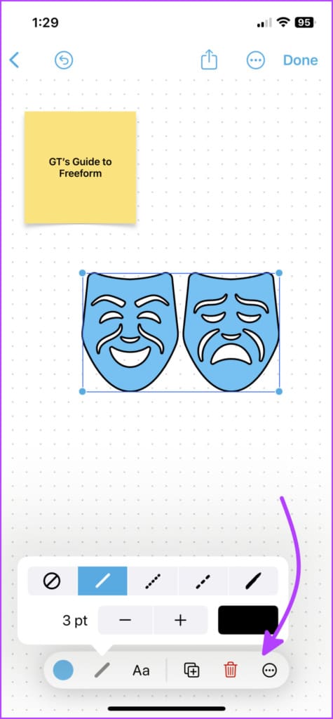 Change outline of shapes in Freeform
