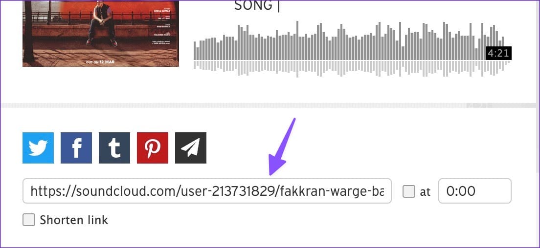 Copy SoundCloud song link