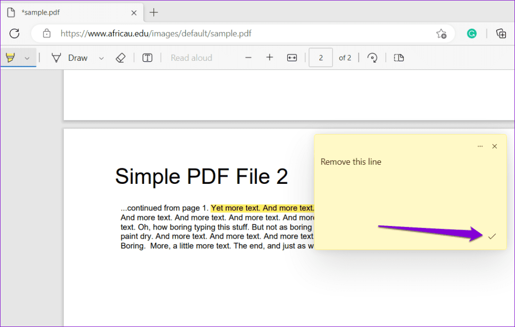 Add a Comment to PDF in Edge