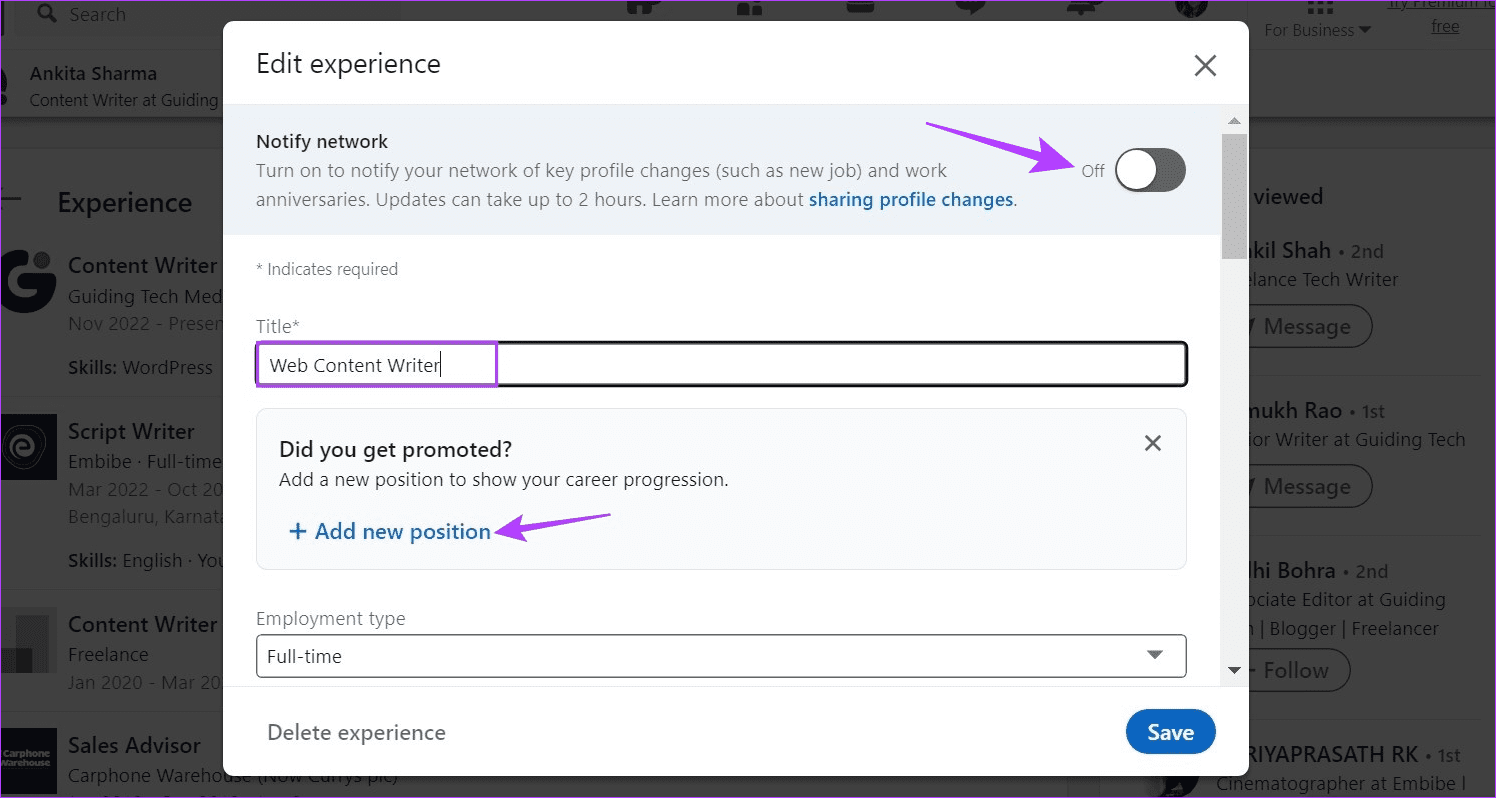 Add a promotion on LinkedIn