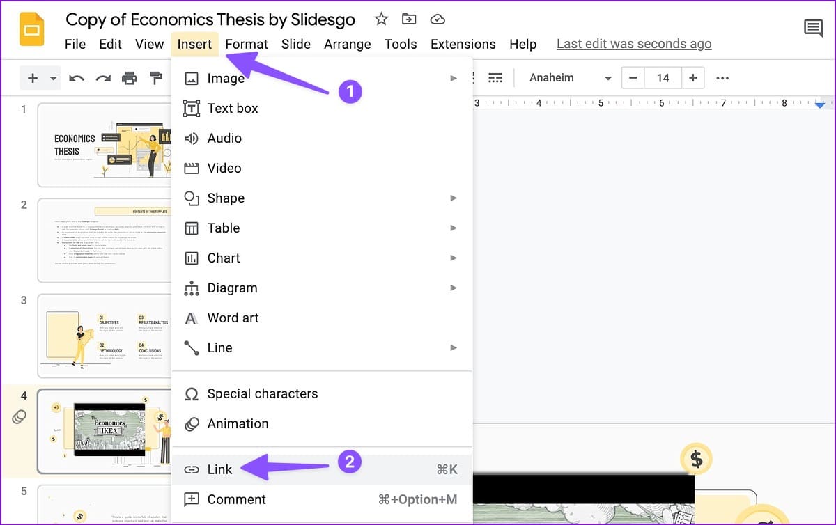 add a link to Google Slides