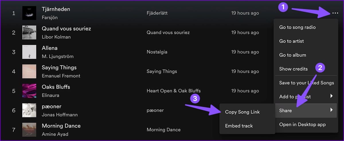 copy spotify song link