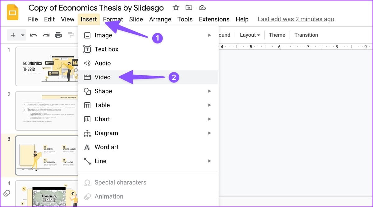insert video to Google Slides