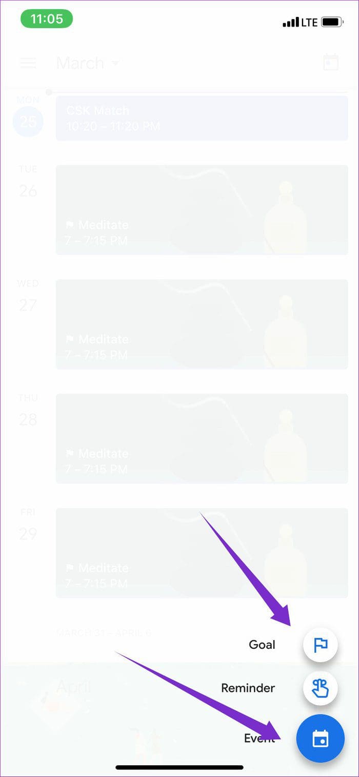Add New Event Or Goal
