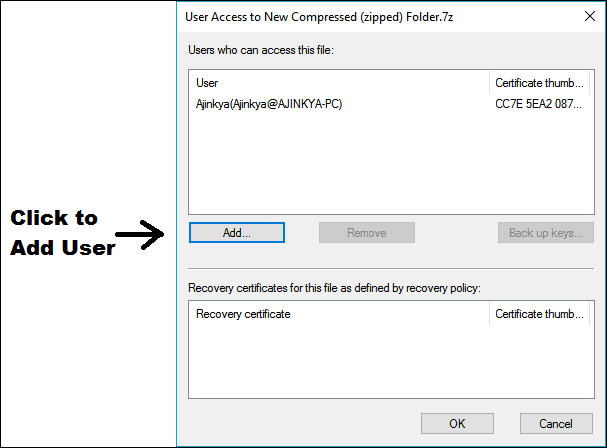 Add Users Encryption