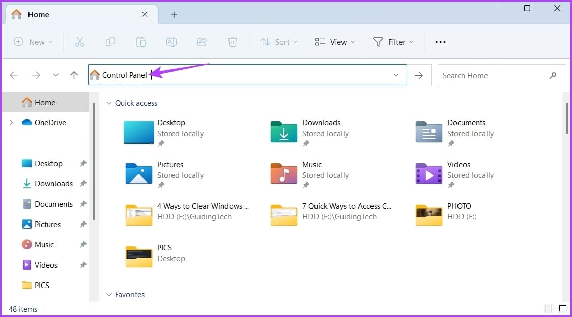 Address Bar of File Explorer