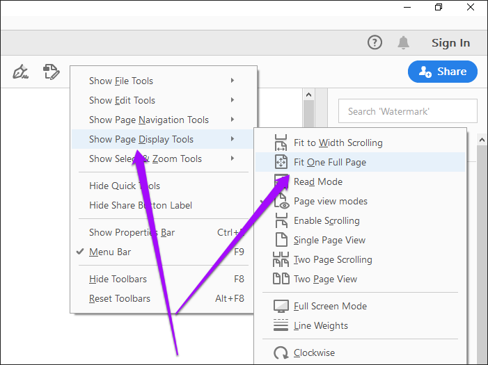 Adobe Acrobat Reader DC Fit One Full Page Default 4