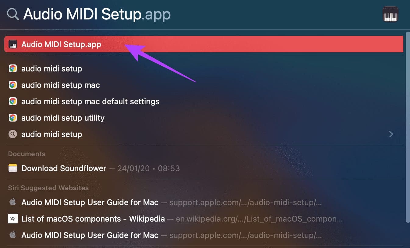 Spotlight search on Mac