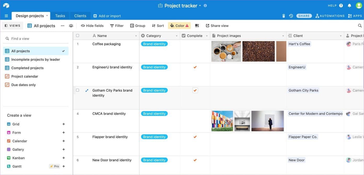Airtable project management