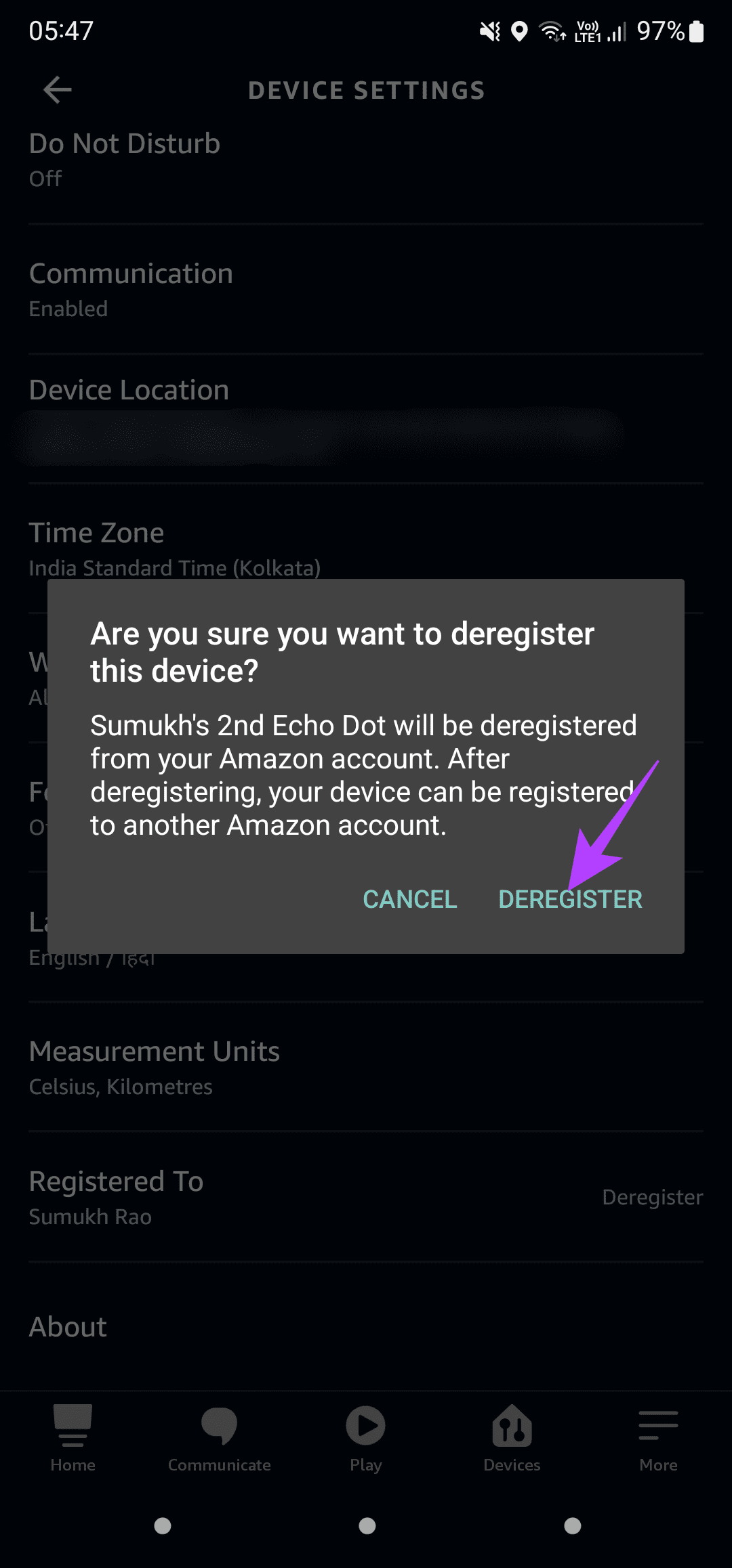 Deregister Alexa